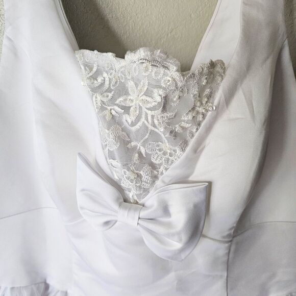 Light In The Box White Sleeveless Short Wedding Dress Size 26W - Picture 4 of 6